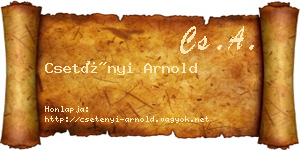 Csetényi Arnold névjegykártya