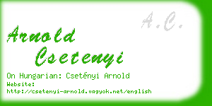 arnold csetenyi business card