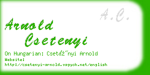 arnold csetenyi business card